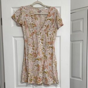 Amuse Society Floral Pink and Green Mini Dress